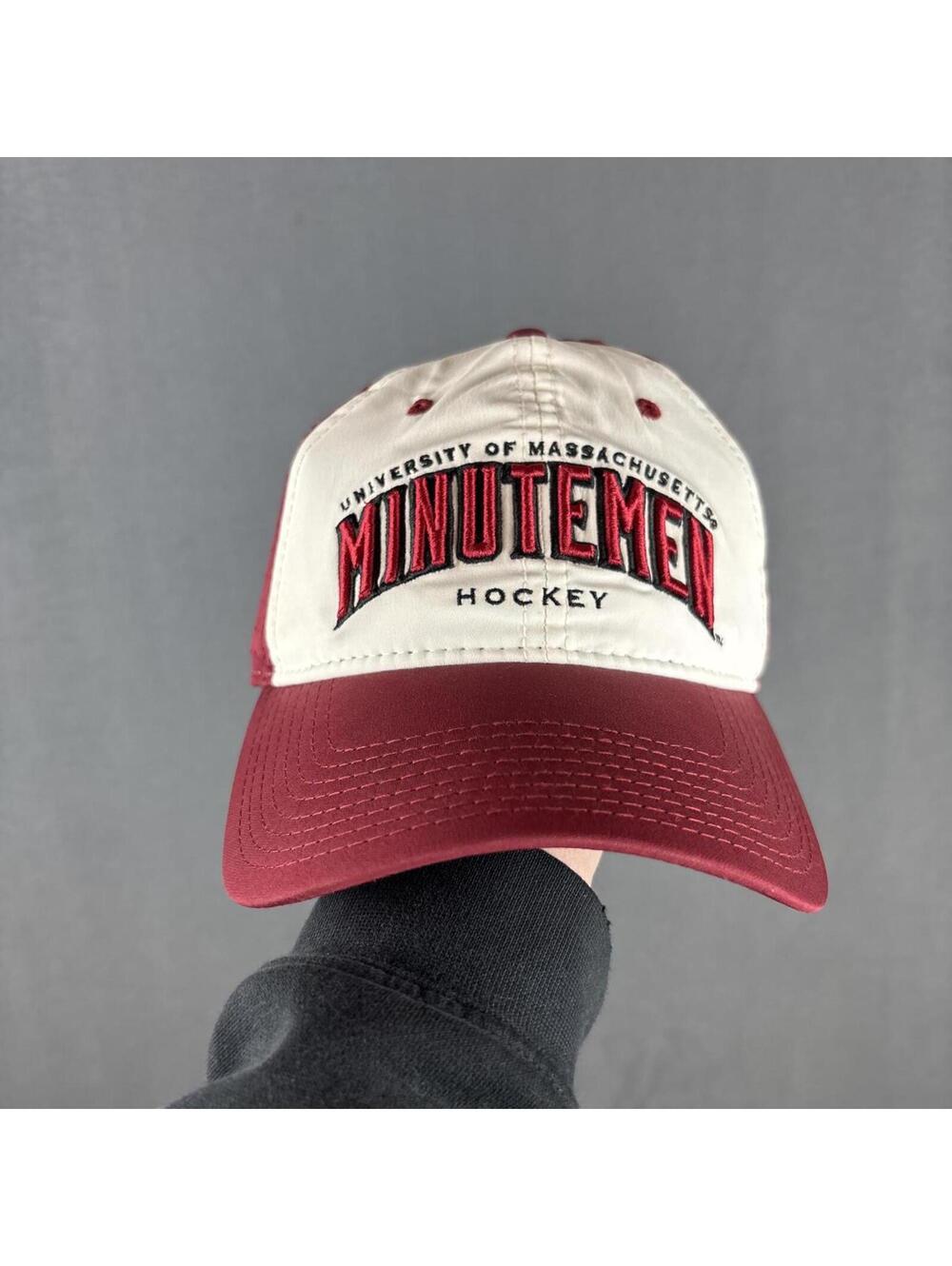 Vintage The Game UMass Minutemen Hockey Two-Tone Strapback Hat Cap OSFM